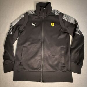 Puma Scuderia Ferrari Track Jacket Men's Small Black Stretch Racing Full Zip